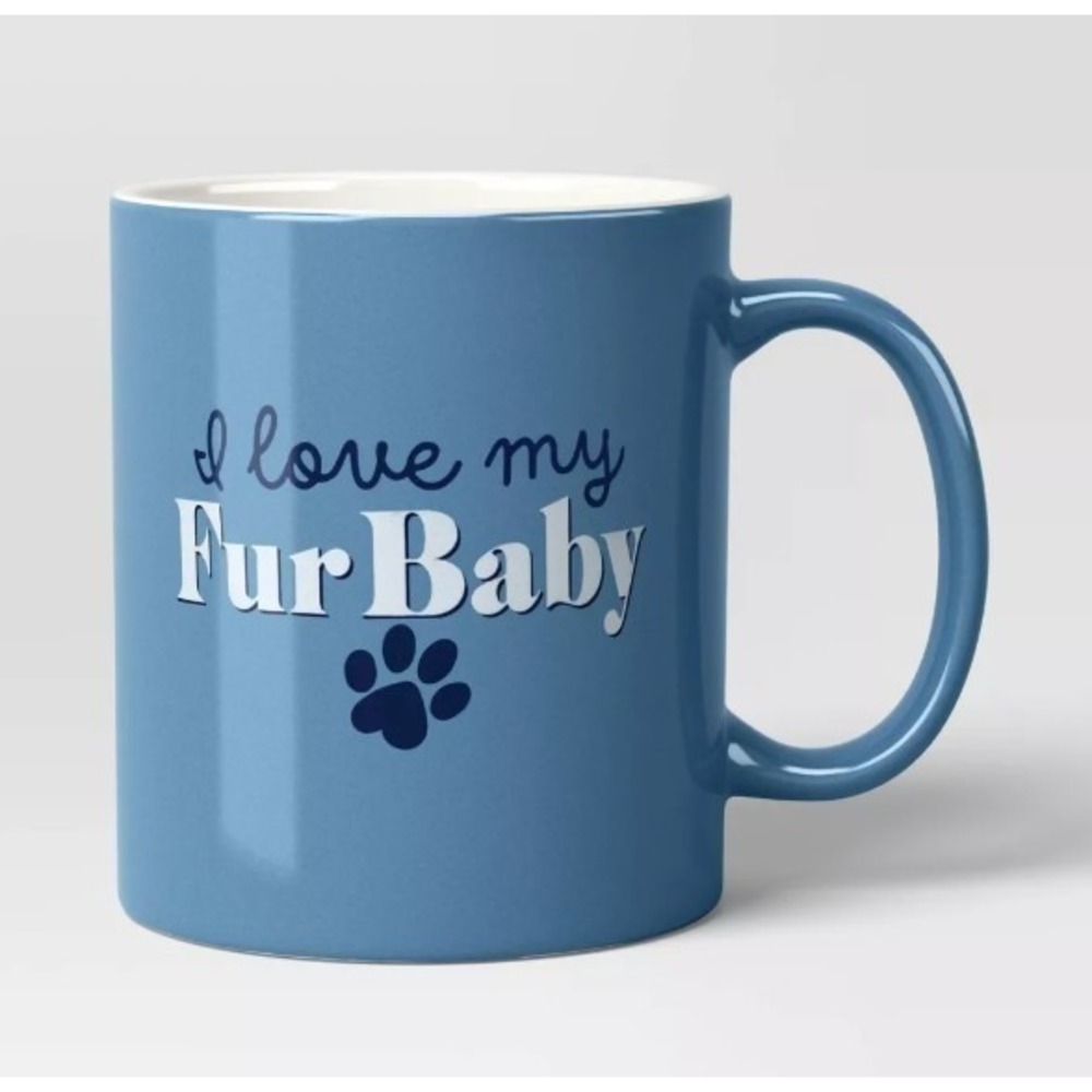" I Love My Fur Baby‎ " Coffee Mug Light Blue Room Essentials Stoneware